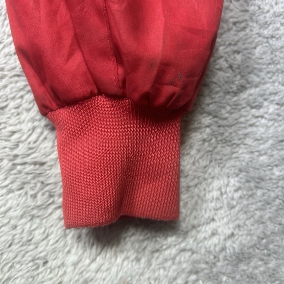 Vintage Members Only Jacket Mens 42 Red Bomber Classic Racer Jacket 80s *SPOTS - Picture 4 of 16